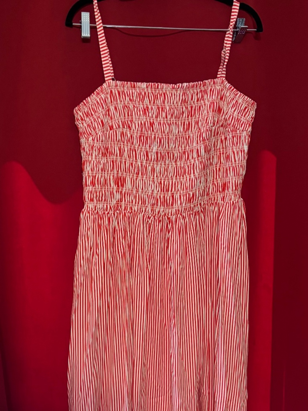 NWOT Market & Spruce Alana Poplin Dress Red White Stripe 1X